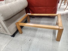 COFFEE TABLE PINE GLASS TOP