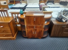 CABINET BOWFRONT 2 GLASS DOORS 1 DRAWER 2 DOOR