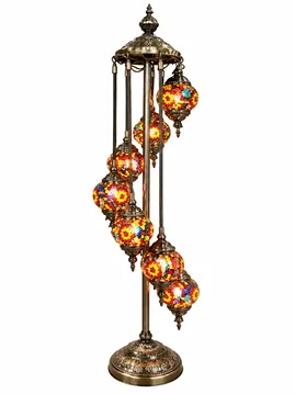 Lamp Turkish mosaic multi coloured 7 tier
