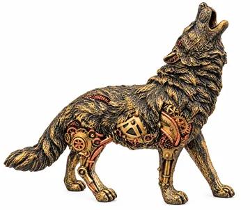 Steampunk howling wolf (large)