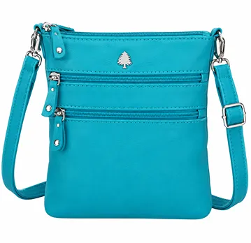 Leather sling bag Kempsey turquiose