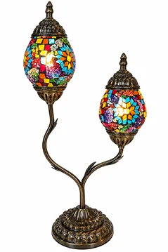 Turkish table lamp 2 shades leaf