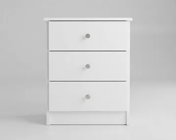 Kingston 3 Drawer Bedside | White