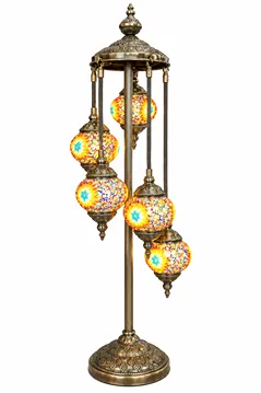 Lamp Turkish mosaic multi coloured 5 tier