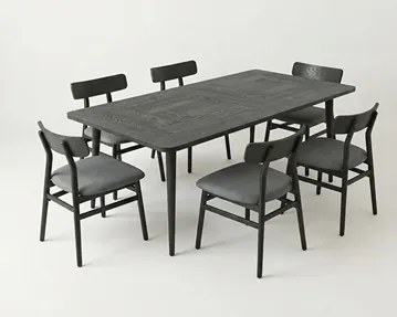Patchwood Dining Table & 6 Chairs