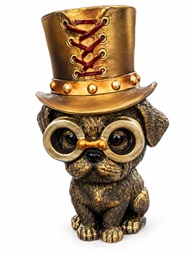 Steampunk dog with top hat